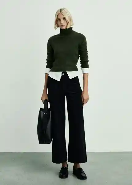 Jean Catherip Negro Talla 32 Mujer Mango