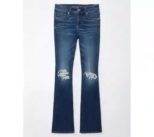 Jean Kick Boot Mujer Azul Talla 2 SHORT American Eagle