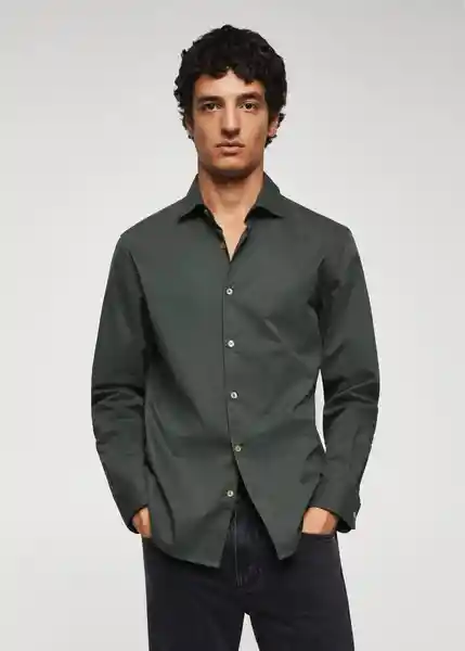 Camisa Gabi Khaki Talla S Hombre Mango