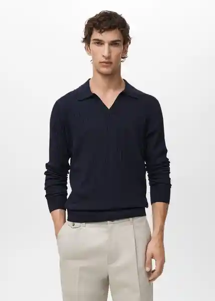 Camiseta Polo Taurus Navy Talla M Hombre Mango