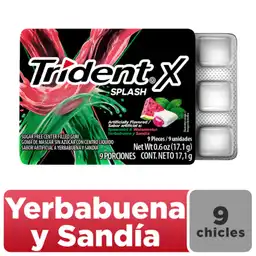 Trident Chicle Splash Sin Azúcar Yerbabuena Sandía