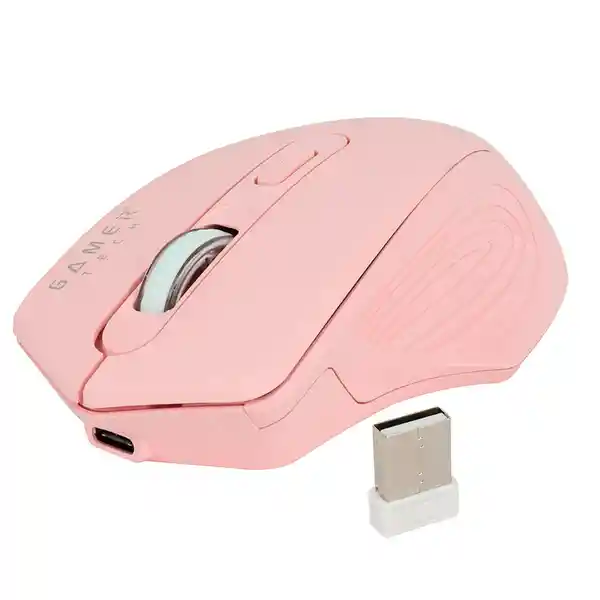 Jaltech Mouse Gamer Inalámbrico Recargable Rosa