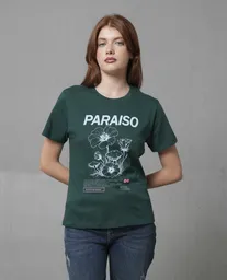 Camiseta Mujer Verde Talla L 209G010_VER194726 Rifle