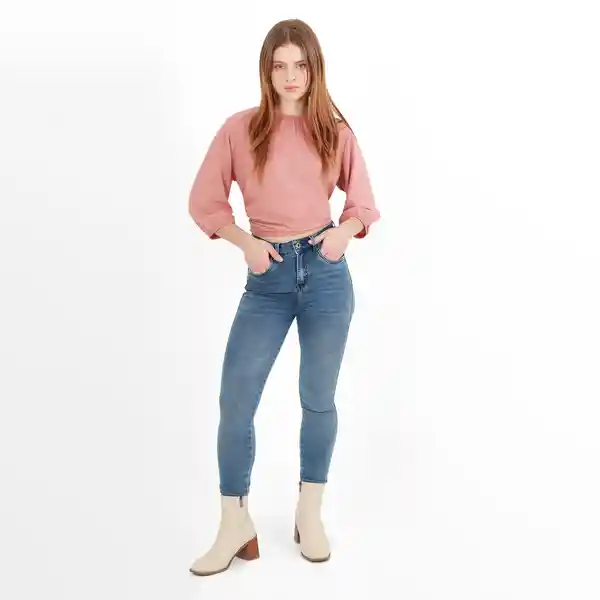 Jean Ilussion Tiro Medio Bota Recta Azul Talla 8 - 630900