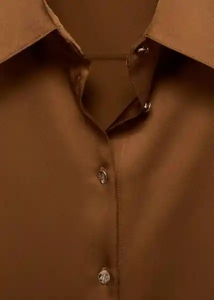 Camisa Ideale Mostaza Talla L Mujer Mango
