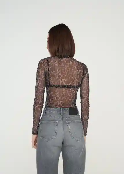 Camiseta Mujer Negro Puro Ultraoscuro Talla S 409g013 Naf Naf