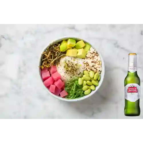 Combo Poke Pacífico + Cerveza Stella Artois Bot. 330ml