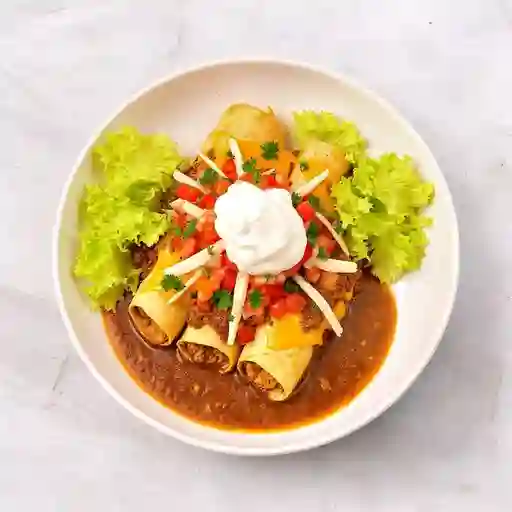Uenchiladas En Salsa De Frijol