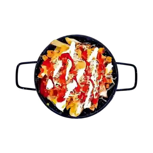 Salchipapa desgranada