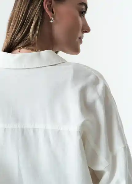 Camisa Sami Mujer Crudo Puro Claro Talla M 013G358 Naf Naf