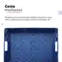 Miniso Cesta de Almacenamiento Tejida Azul L