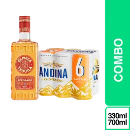 Combo Olmeca Tequila Reposado + Andina Cerveza 269 mL x 6 Und