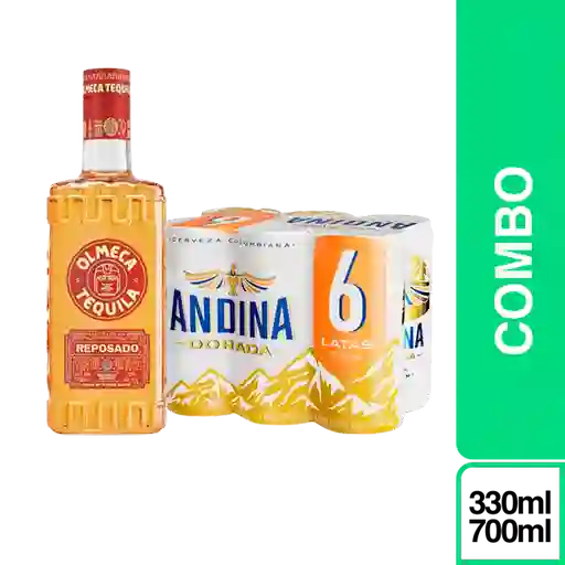 Combo Olmeca Tequila Reposado + Andina Cerveza 269 mL x 6 Und