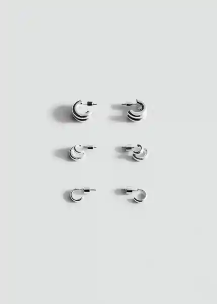 Pack Pendientes Tana Plata Talla 99 Mujer Mango