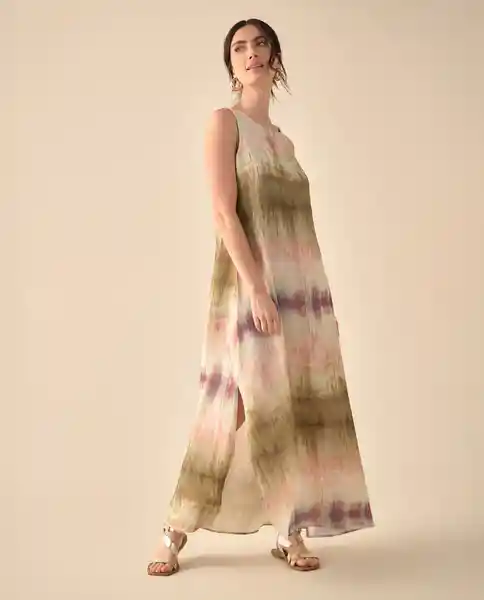 Vestido Beige Natural Medio Talla M 691G000 Esprit