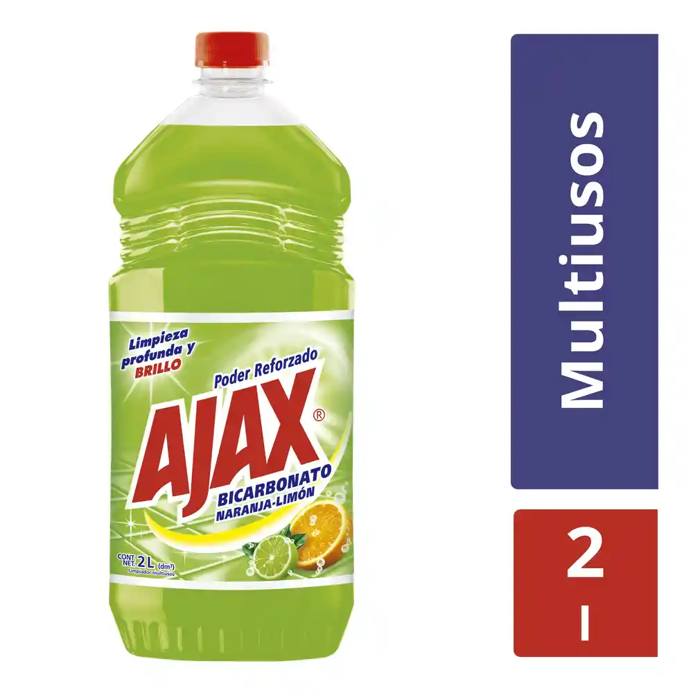 Limpia Pisos Ajax Bicarbonato Naranja Limon 2L Precio Especial