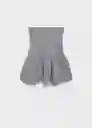 Top Jabot Gris Talla S Mujer Mango