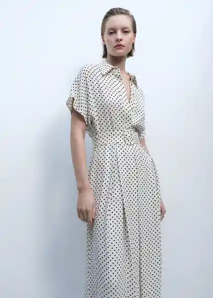 Vestido Adela Offwhite Talla M Mujer Mango
