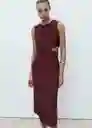 Vestido Olimpio Granate Talla XS Mujer Mango