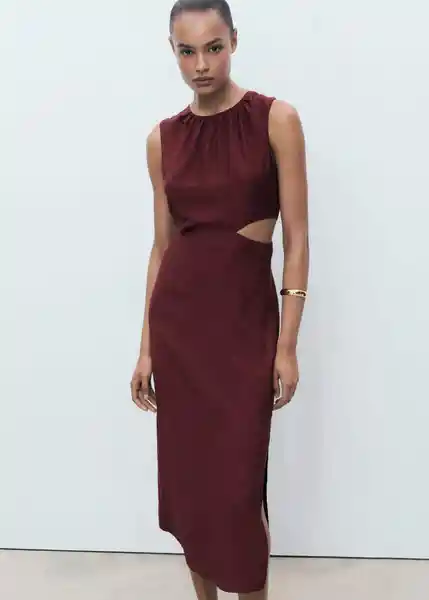 Vestido Olimpio Granate Talla XS Mujer Mango