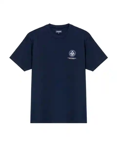 Camiseta Circle Embroidery Azul Dark Ultraoscuro L Chevignon