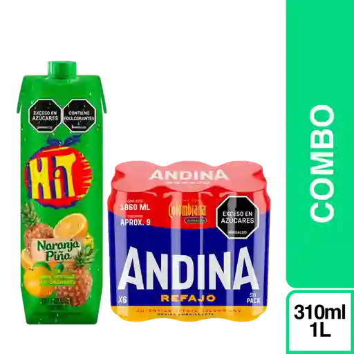 Combo Andina Refajo + Hit Jugo Naranja Piña 1000 mL