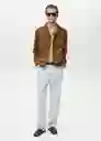 Sobrecamisa Remie Cognac Talla M Hombre Mango