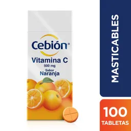 Cebión Vitamina C Sabor Naranja Tabletas Masticables X 100