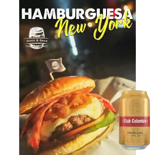 Combo Hamburguesa New York + Club Col. Dorada Lata 330ml