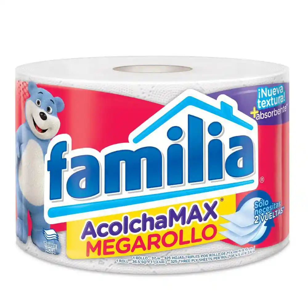 Familia Papel Higiénico Triple Hoja Acolchamax Megarollo