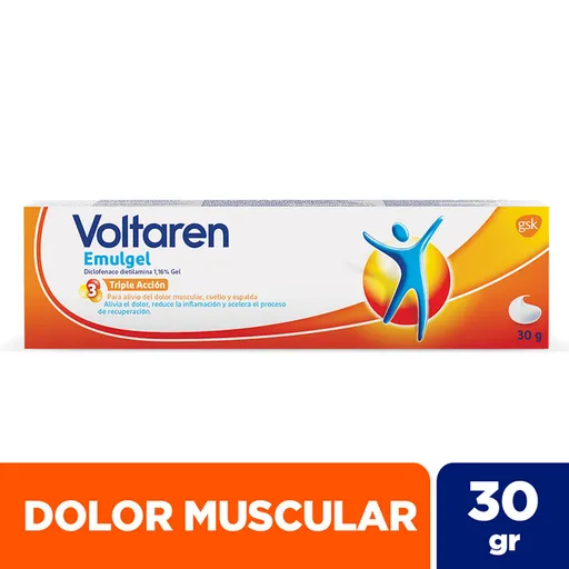 Voltaren Emulgel Triple acción, alivio del dolor muscular 30gr
