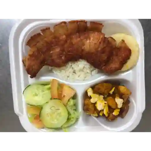 Menu del dia con chicharron