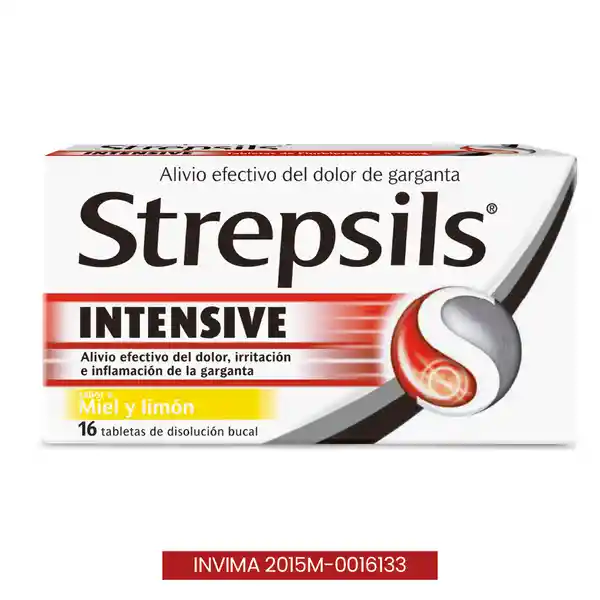 Strepsils Intensive Miel y Limón 16 Tabletas de Disolución Bucal