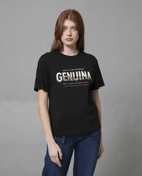 Camiseta Mujer Negro Talla L 209G108_NEG194007 Rifle