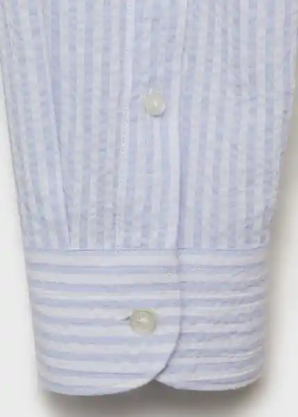 Camisa Kissos Celeste Talla M Hombre Mango