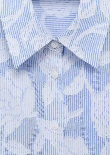 Camisa Palomo Celeste Talla S Mujer Mango