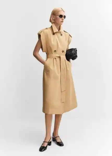 Abrigo Trench Asterix Camel Talla S Mujer Mango