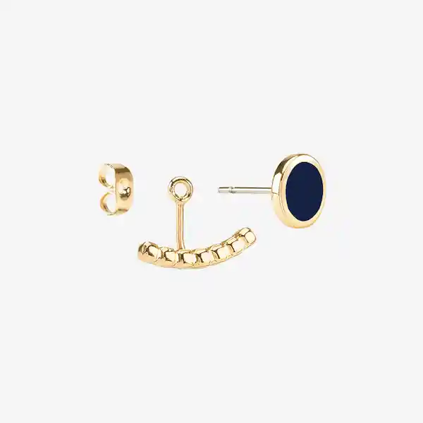 Bangle up Aretes Cométe Dorado Azul