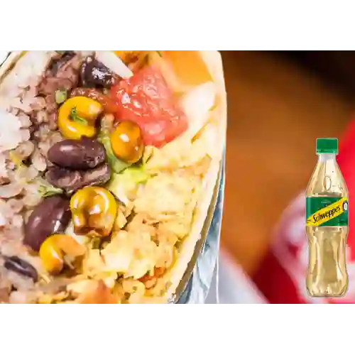 Burrito Mixto 3 Carnes +Schweppes Ginger Ale 400ml