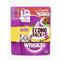 Whiskas Alimento Humedo Gato Econopack x 5