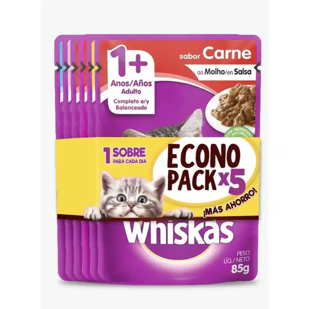 Whiskas Alimento Humedo Gato Econopack x 5