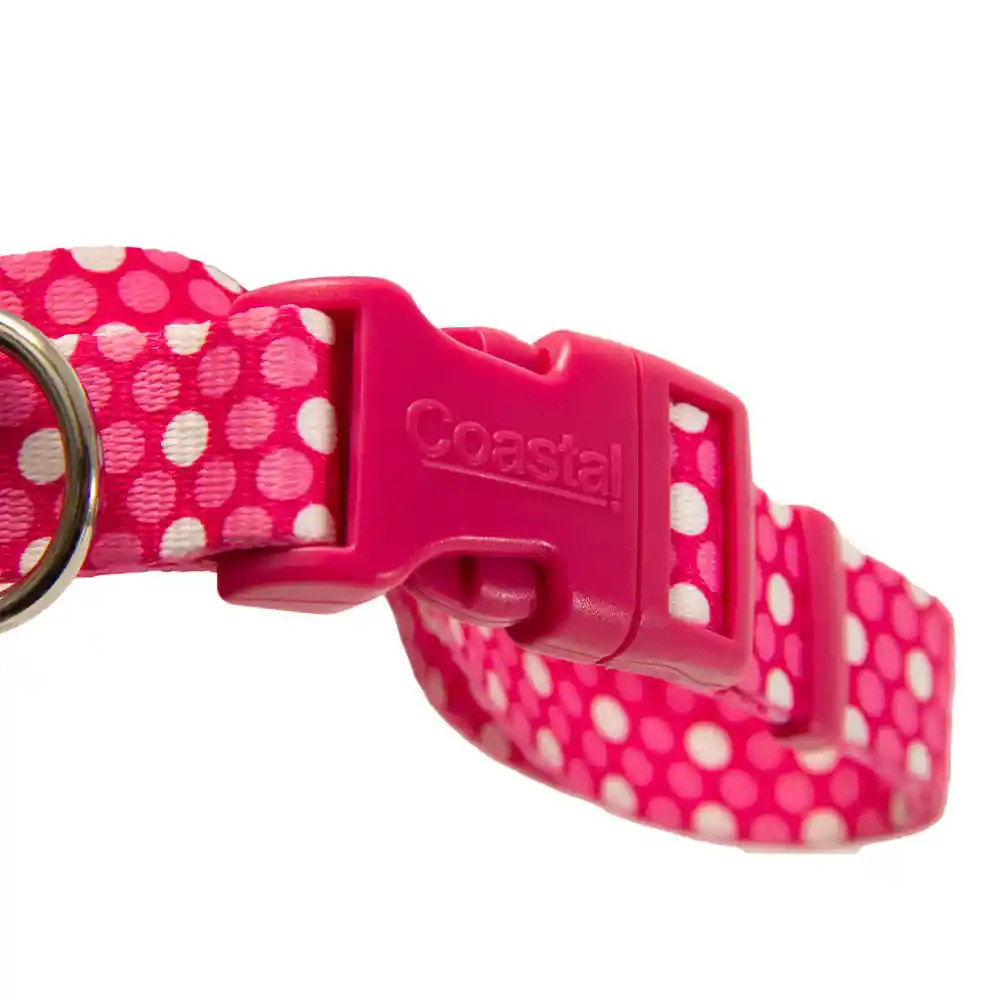 Collar Ajustable Perro Coastal Styles Polka Rosado Large