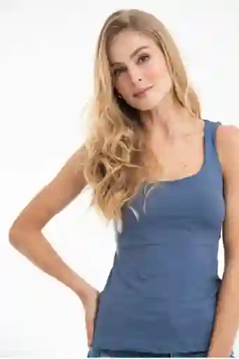 Top Basic Color Azul Medio Talla XS Ragged