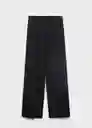 Pantalón Miso Negro Talla 36 Mujer Mango