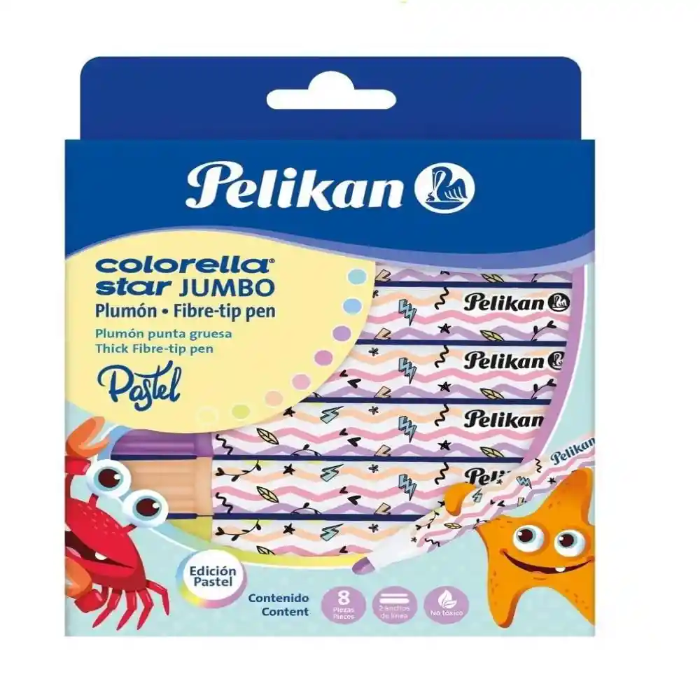 Plumon Star Jumbo Pelikan Pastel X 8