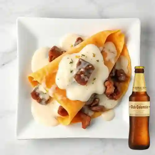 Combo Crepe de Ternera y Queso + Club Colombia 330 ml