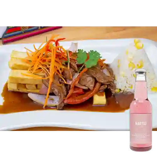 Combo Lomo Saltado +Hatsu Frambuesa&Rosas 300ml