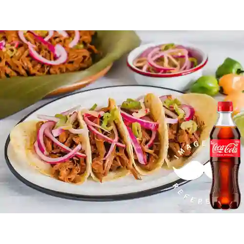 Combo 3 Tacos de Pastor + Coca Cola Original 400 ml