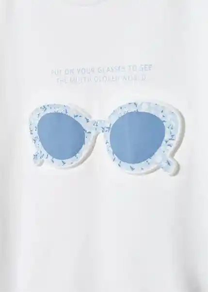 Camiseta Gafas Offwhite Talla 08 Niñas Mango