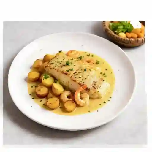 Robalo en Salsa de Camarones